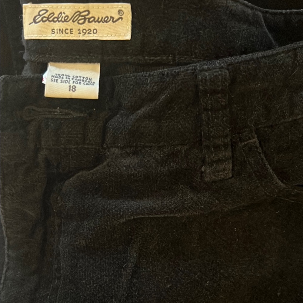 Eddie Bauer Black Corduroy Pants